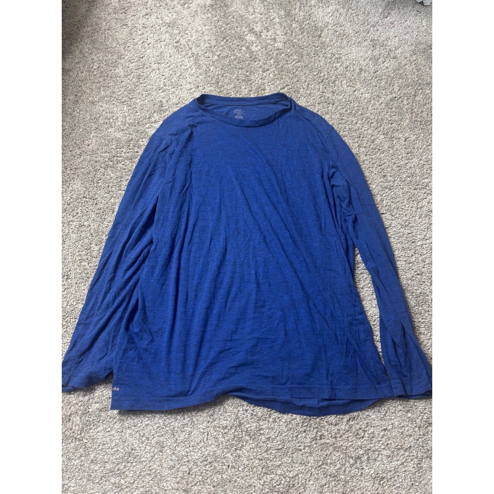 Athletic Works Mens Long Sleeve Performance Tee Heather Royal Blue Medium M